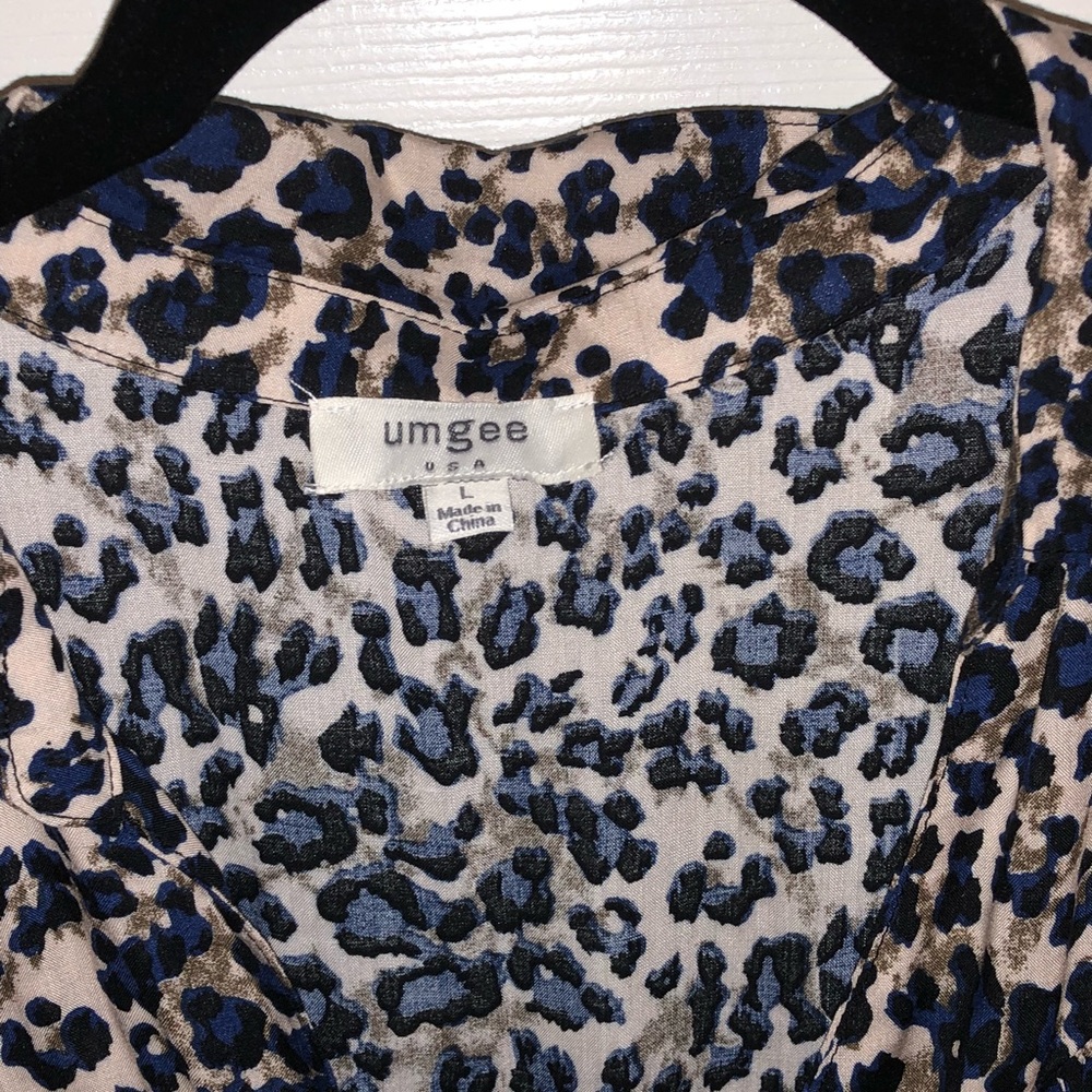 Leopard print loose fit blouse